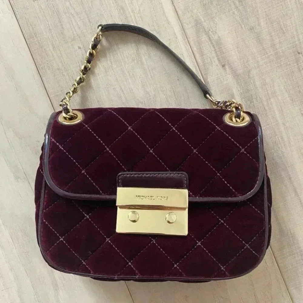 Michael Kors Sloan Quilted Velvet Purse